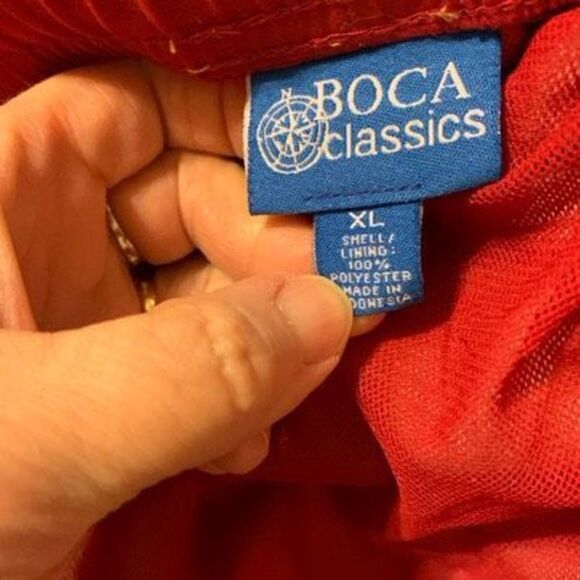 Boca Classics Size XL Red & Yellow Swim Trunks - Picture 3 of 4